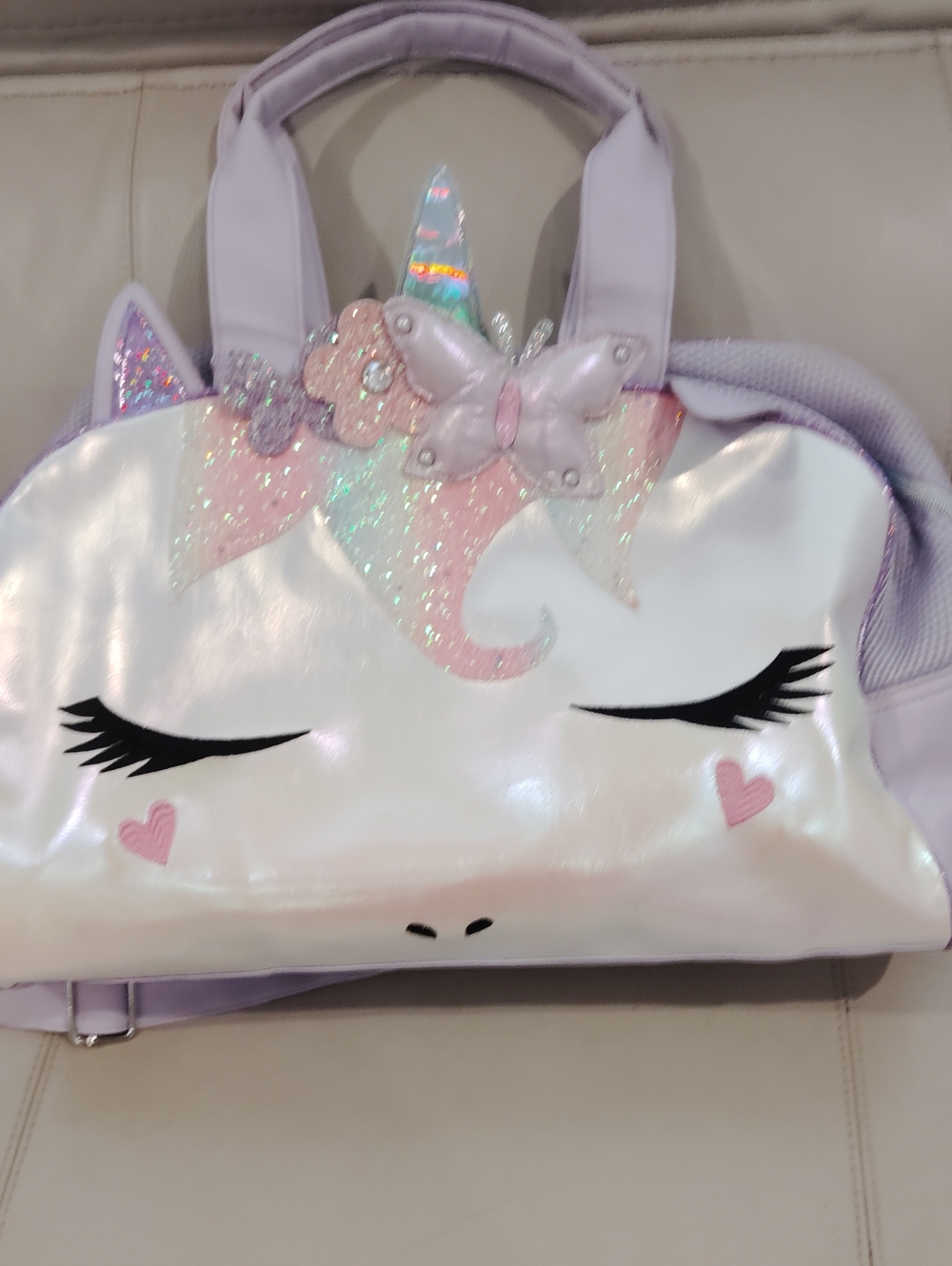 OMG Accessories Unicorn Duffle Bag With Strap Glitter